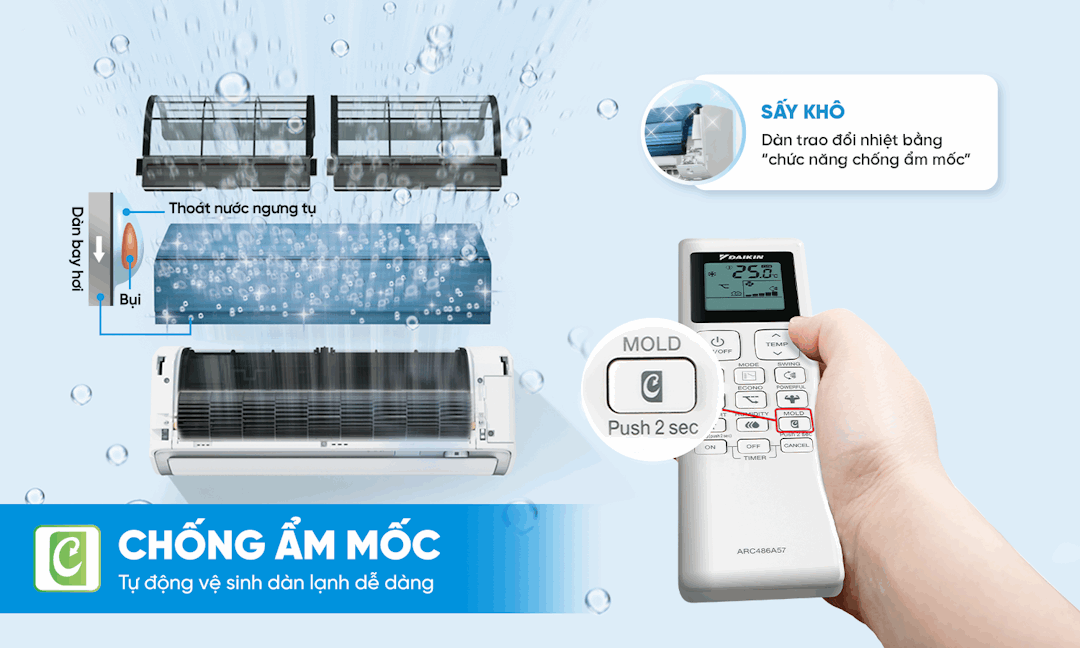 Điều hòa Daikin 1 chiều Inverter tích hợp sưởi 12000BTU FTHB35ZVMV